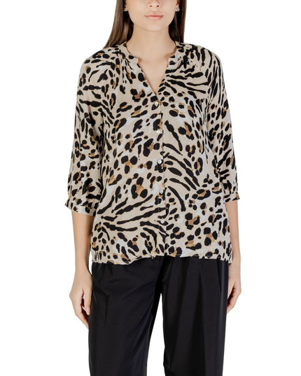 ICHI Beige Viscose Blouse