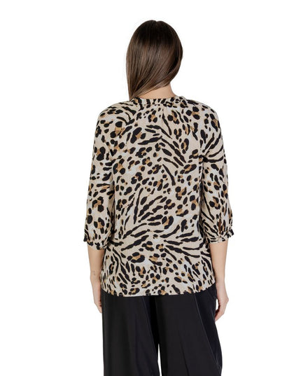 ICHI Beige Viscose Blouse