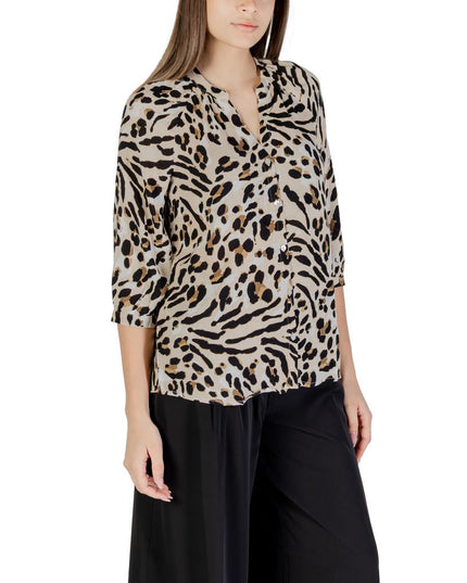 ICHI Beige Viscose Blouse