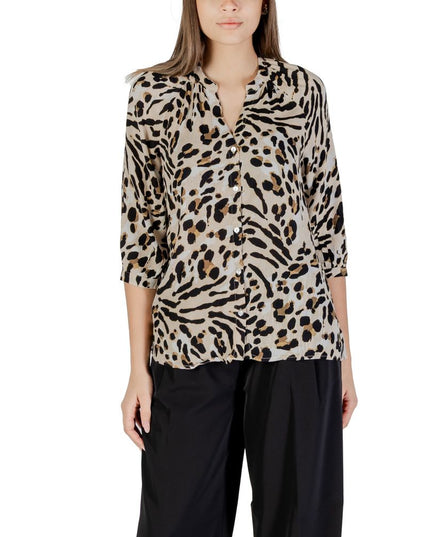 ICHI Beige Viscose Blouse