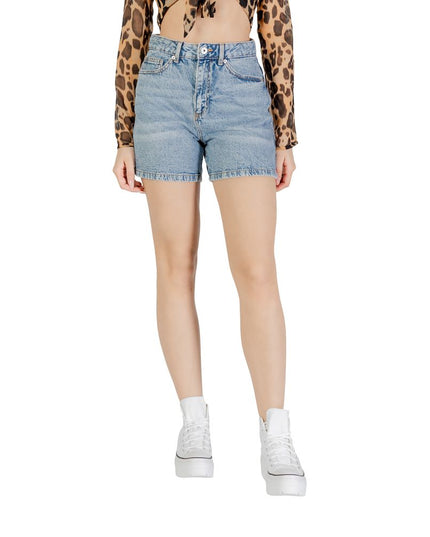 ICHI Light Blue Cotton Shorts