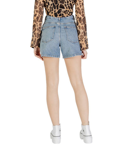 ICHI Light Blue Cotton Shorts