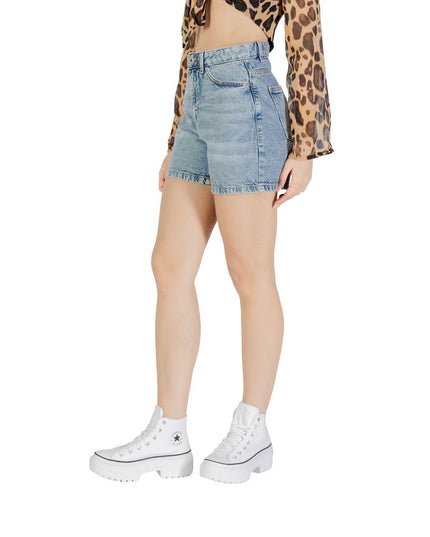 ICHI Light Blue Cotton Shorts