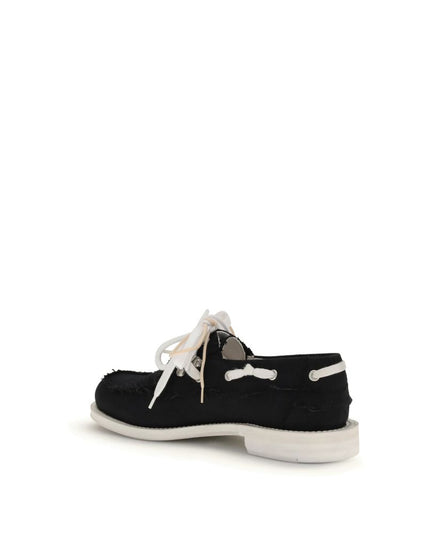 Dsquared² Black Cotton Slip-On Loafers