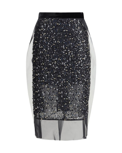 Sacai Black Polyester Midi Skirt