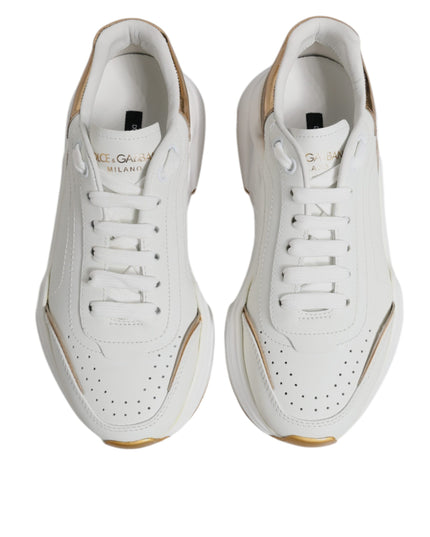 Dolce & Gabbana White Gold Daymaster Low Top Sneakers Shoes