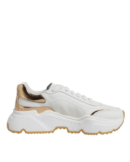 Dolce & Gabbana White Gold Daymaster Low Top Sneakers Shoes