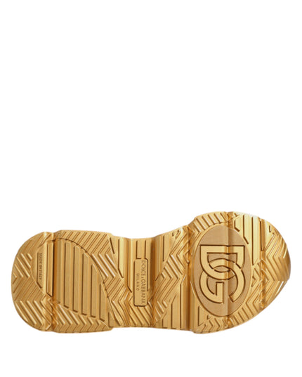 Dolce & Gabbana White Gold Daymaster Low Top Sneakers Shoes