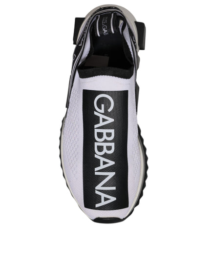 Dolce & Gabbana Black White Slip On Sorrento Sneakers Shoes