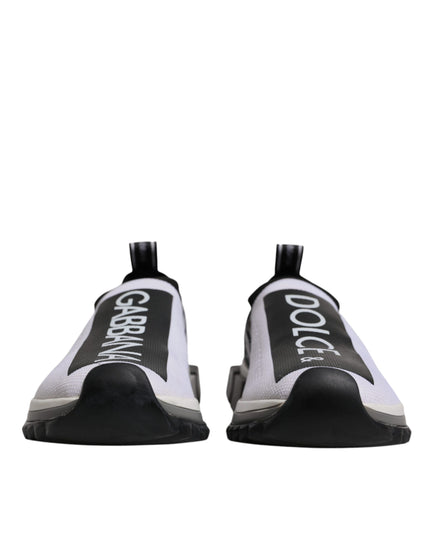 Dolce & Gabbana Black White Slip On Sorrento Sneakers Shoes