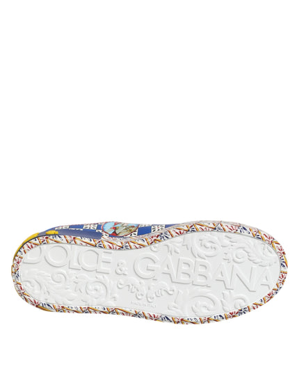 Dolce & Gabbana Portofino Carretto Printed Leather Sneakers Shoes