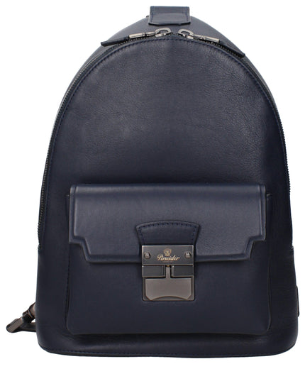 Pineider Blue Leather Backpack
