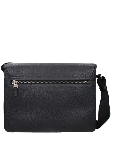 Pineider Black Leather Crossbody Bag