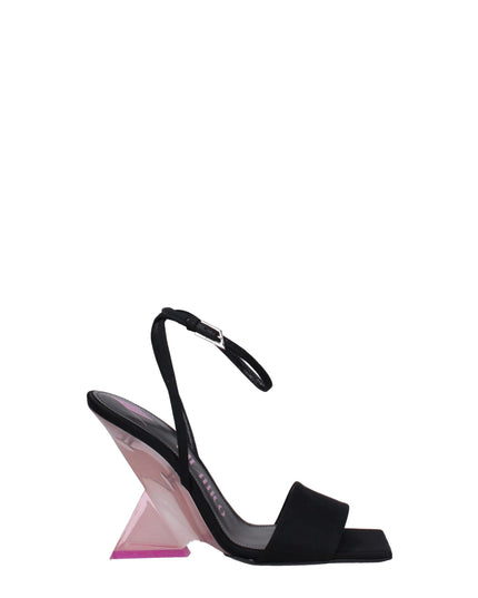 The Attico Black Satin Stiletto Heel Sandals