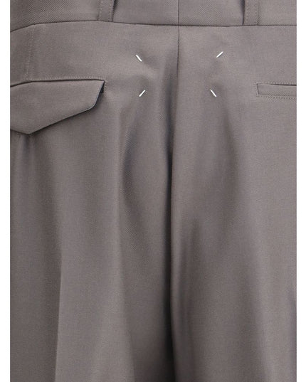 Margiela Green Fleece Wool Dress Pants