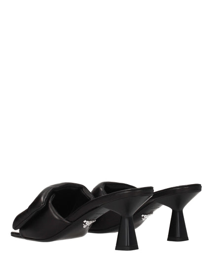Prada Black Leather Platform Sandals