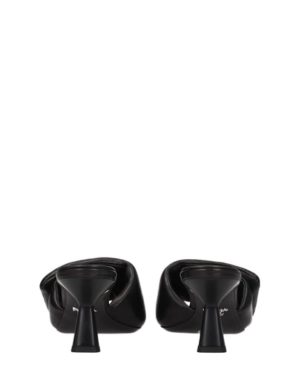 Prada Black Leather Platform Sandals