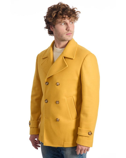Roberto Pepe Luxury Yellow Wool Men's Jacket