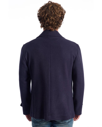 Roberto Pepe Luxury Blue Wool Men's Short Coat