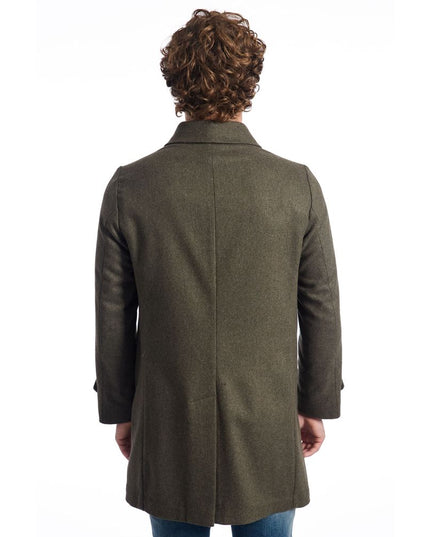 Roberto Pepe Luxury Green Wool Men Jacket