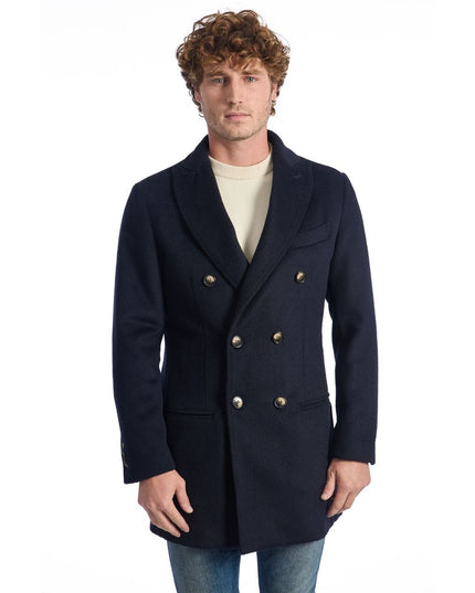 Roberto Pepe Luxury Blue Wool Men Jacket