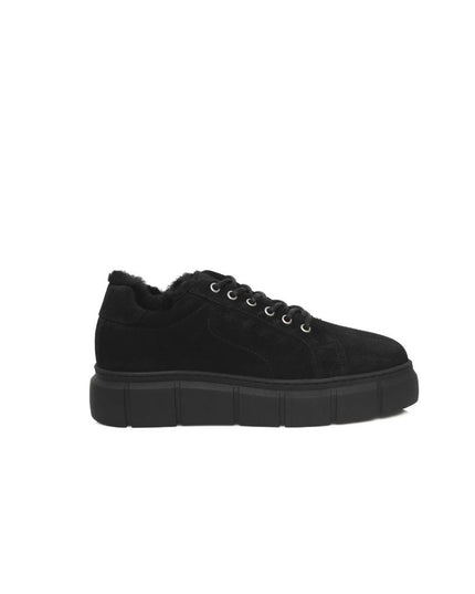 Cerruti 1881 Black Calfskin Women Platform Sneaker