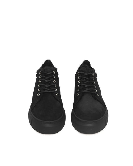 Cerruti 1881 Black Calfskin Women Platform Sneaker