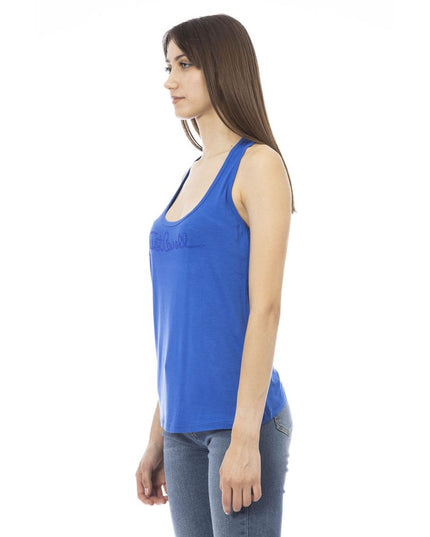Just Cavalli Blue Viscose Tank Top