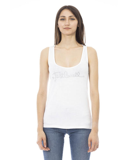 Just Cavalli White Viscose Tank Top