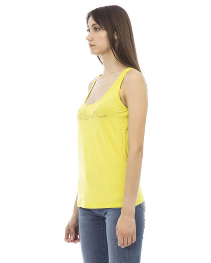 Just Cavalli Yellow Viscose Tank Top