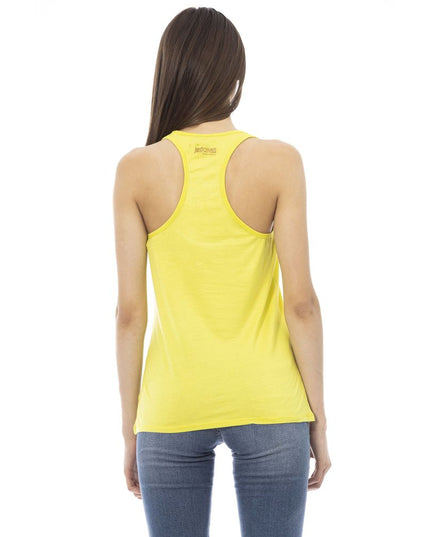 Just Cavalli Yellow Viscose Tank Top