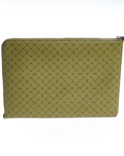 Trussardi Green Leather Men Clutch