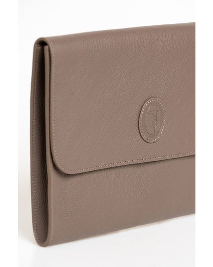 Trussardi Brown Polyester Men Clutch