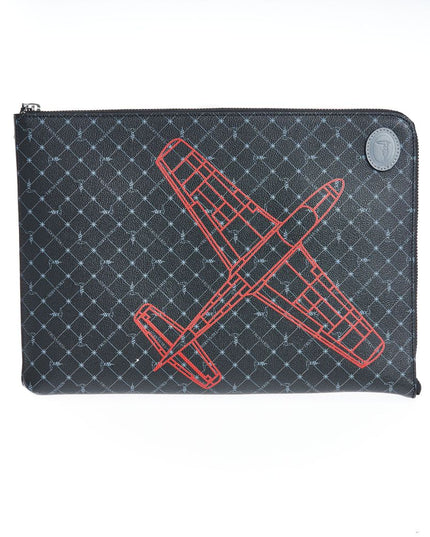 Trussardi Black Leather Men Clutch