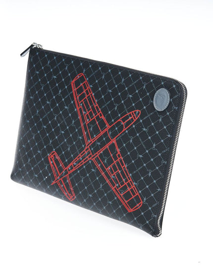 Trussardi Black Leather Men Clutch