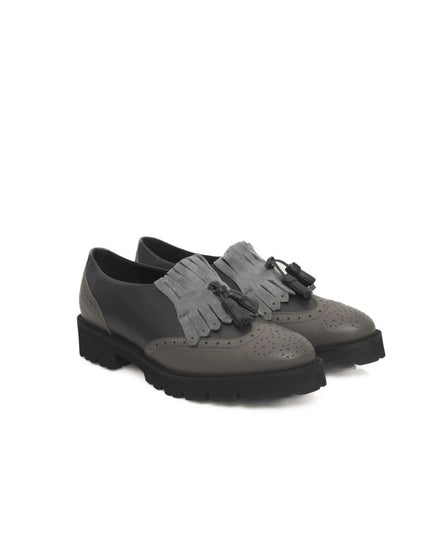 Cerruti 1881 Gray Cowhide Women Loafer