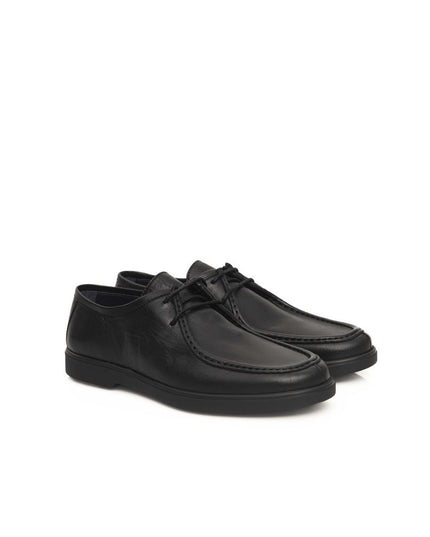 Cerruti 1881 Black Cowhide Men Derby Shoe