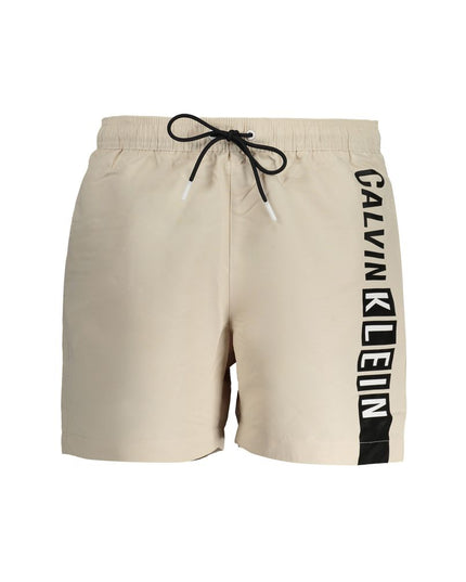 Calvin Klein Beige Polyester Men's Boxer Swimwear