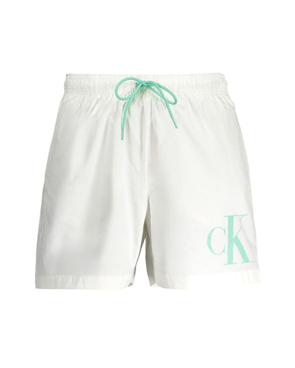Calvin Klein White Polyester Men's Swim Boxer