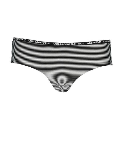 Karl Lagerfeld Black Elastane Swimwear