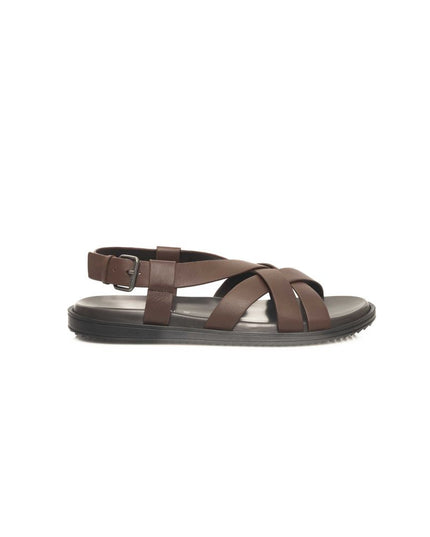 Cerruti 1881 Brown Cowhide Men Sandal