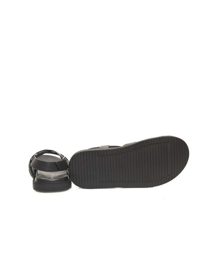 Cerruti 1881 Black Leather Men Sandal
