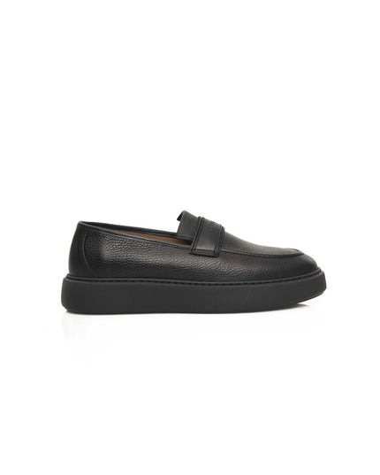 Cerruti 1881 Black Leather Men Loafer