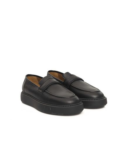Cerruti 1881 Black Leather Men Loafer