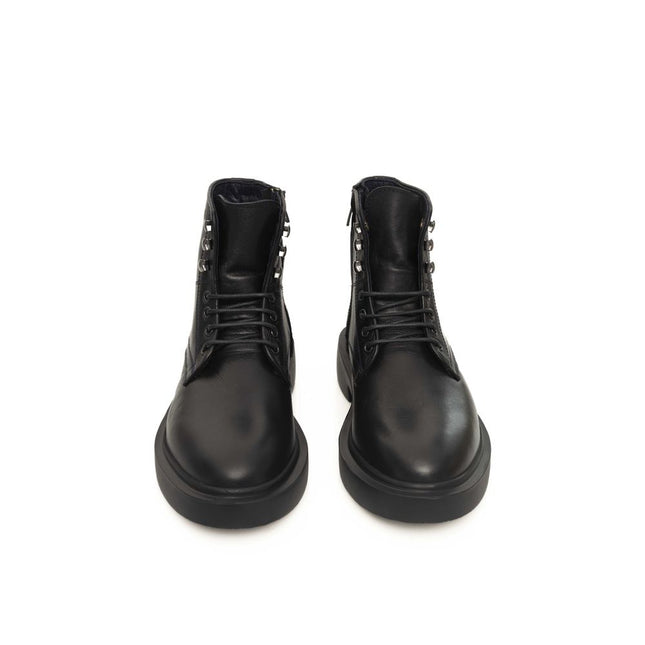 Cerruti 1881 Black Calfskin Men Boot