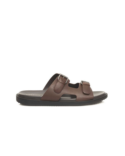 Cerruti 1881 Brown Cowhide Men Sandal