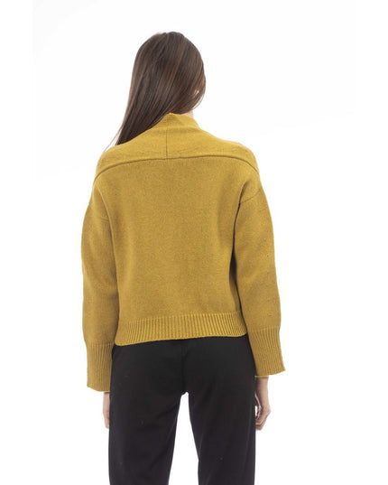 Alpha Studio Yellow Merino Wool Women Cardigan