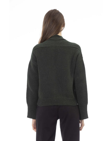 Alpha Studio Gray Merino Wool Women Cardigan