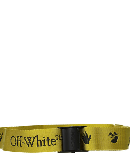 Off-White Yellow Fabric Regular Belt