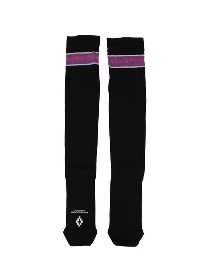 Marcelo Burlon Black Cotton Socks